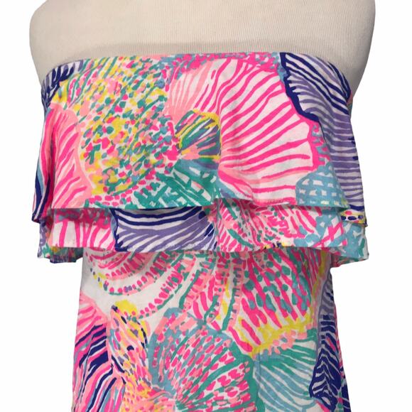 Lilly Pulitzer ROAR OF THE SEAS Strapless Tube Top Strapless blouse women’s XXS - Picture 3 of 7